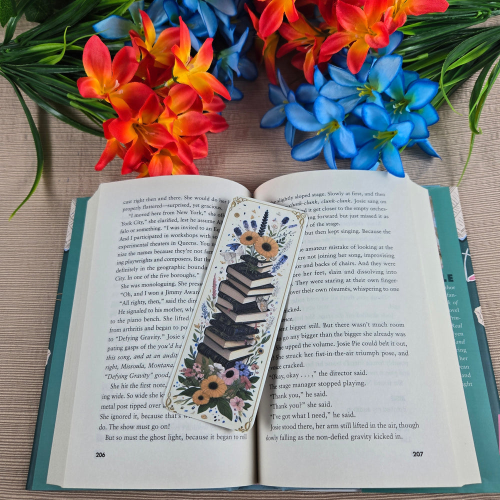 Beautiful Flowers and Books Bookmark (ONLINE ORDER ONLY)