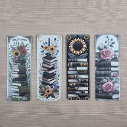 Beautiful Flowers and Books Bookmark (ONLINE ORDER ONLY)