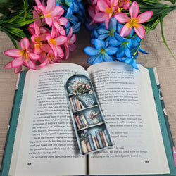 Flowers and Books on Bookshelf Bookmark (ONLINE ORDER ONLY)
