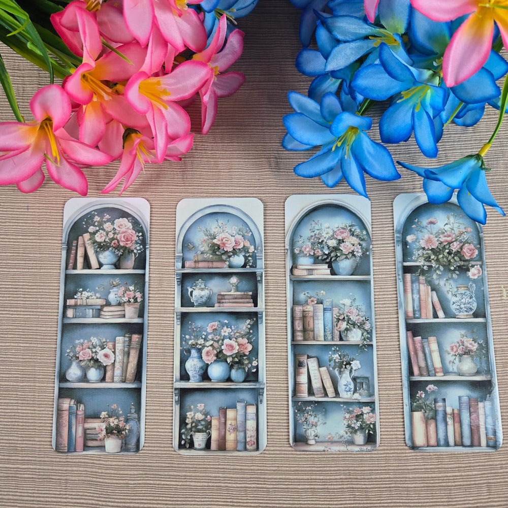 Flowers and Books on Bookshelf Bookmark (ONLINE ORDER ONLY)