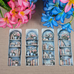 Flowers and Books on Bookshelf Bookmark (ONLINE ORDER ONLY)