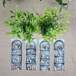 Flowers and Books on Bookshelf Bookmark (ONLINE ORDER ONLY)