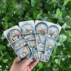 Flowers and Books on Bookshelf Bookmark (ONLINE ORDER ONLY)