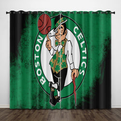 Boston Celtics Curtains Pattern Blackout Window Drapes (Online Order Only)