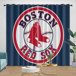 Boston Red Sox Curtains Blackout Window Drapes Room Decoration (Online Order Only)