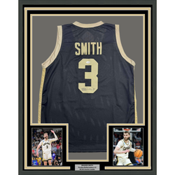 Framed Autographed/Signed Braden Smith 35x39 Purdue Black College Basketball Jersey JSA COA