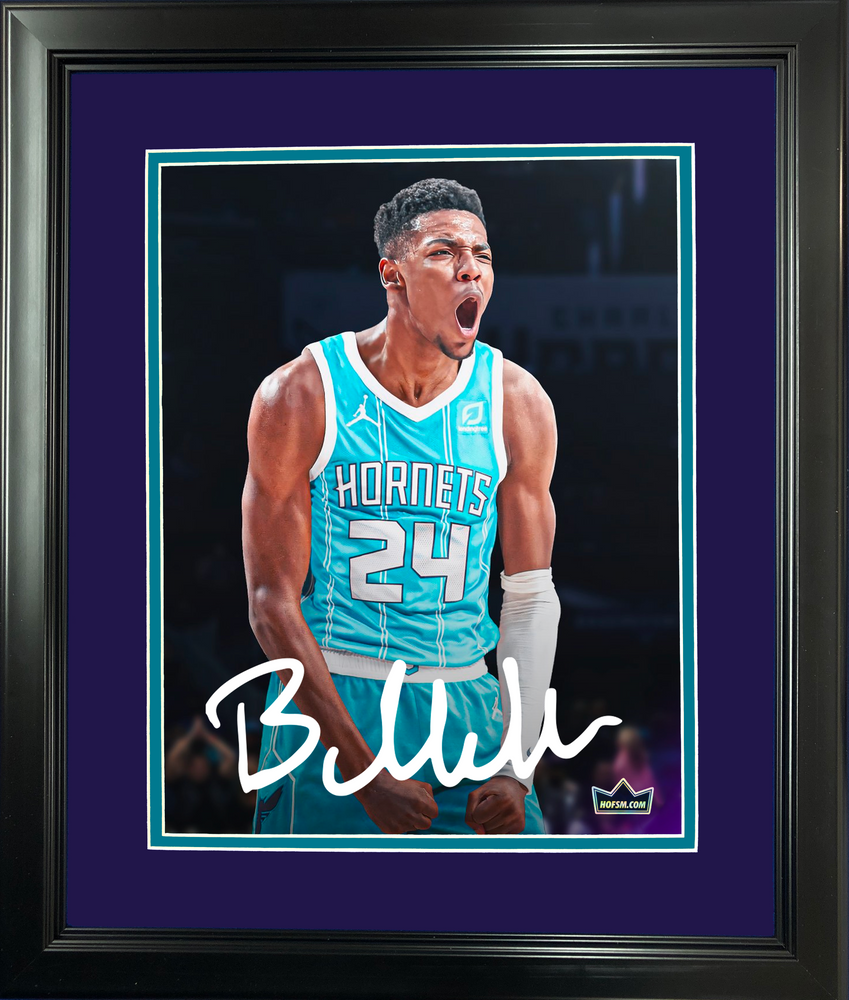 Framed Brandon Miller Facsimile Laser Engraved Signature Auto Charlotte Hornets 11"x14" Basketball Photo HOFSM Holo (ONLINE ORDER ONLY)