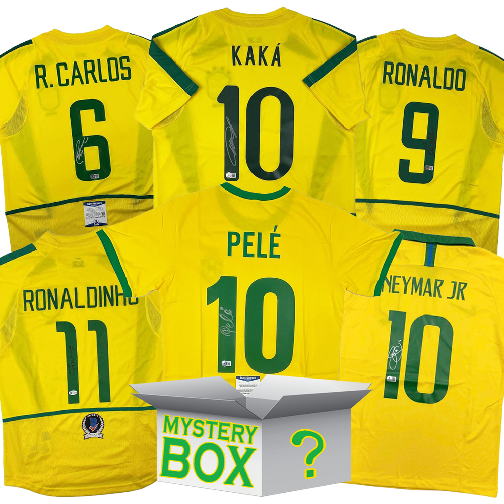 Brazil Soccer Autographed/Signed Jersey Mystery Box with PSA JSA or Beckett COA