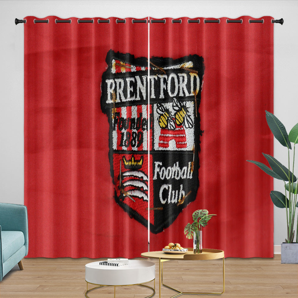 Brentford FC Curtains Blackout Window Drapes Room Decoration (Online Order Only)