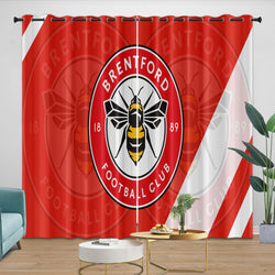 Brentford FC Curtains Blackout Window Drapes Room Decoration (Online Order Only)