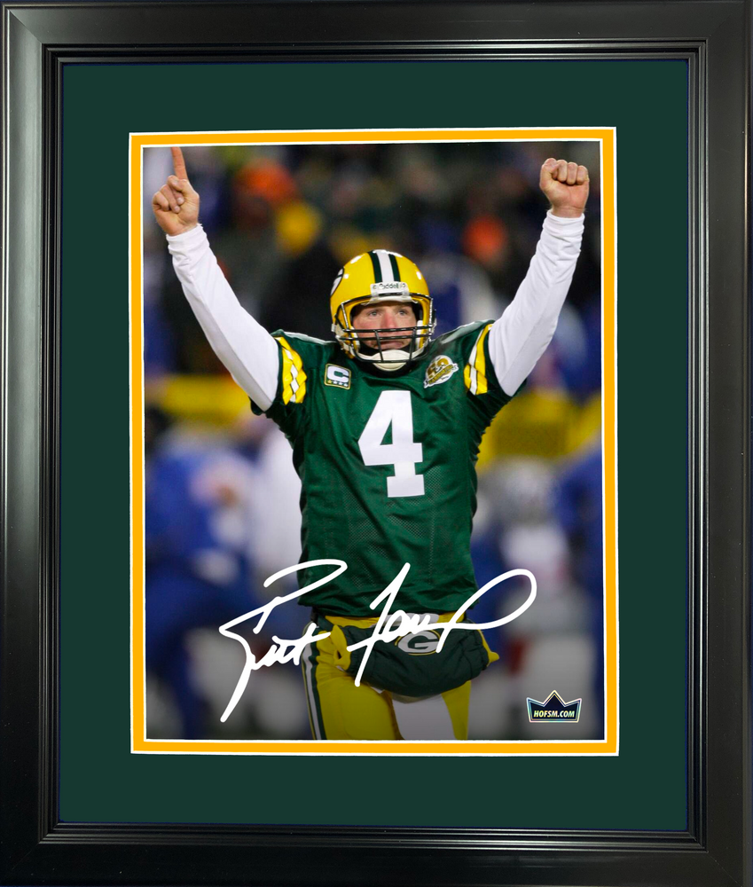 Framed Brett Favre Green Bay Packers Facsimile Laser Engraved Signature Auto 11"x14" Football Photo HOFSM Holo (ONLINE ORDER ONLY)
