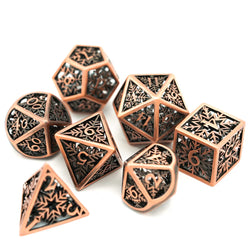 Hollow Metal 7 Pieces Polyhedral Snowflake Theme Dice Set (Online Order Only)