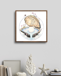 Pearl of Wisdom - Oyster Shell 10x10", 5x7" Art Print with Poem (ONLINE ORDER ONLY)
