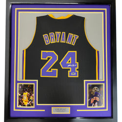 Framed Facsimile Autographed Kobe Bryant 35x39 #24 Los Angeles LA Black Reprint Laser Auto Basketball Jersey Size Men's XL (ONLINE ORDER ONLY)