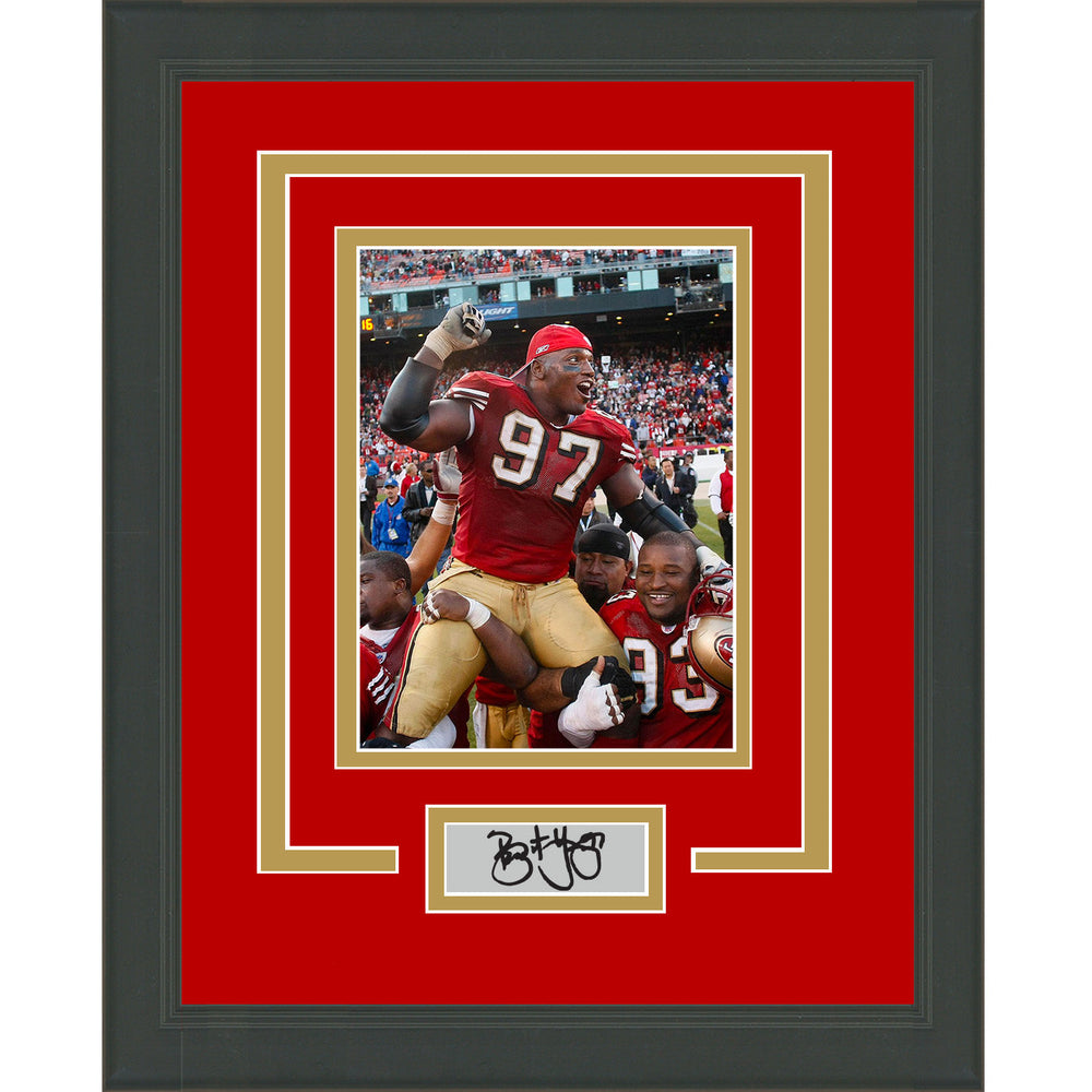 Framed Bryant Young Facsimile Laser Engraved Signature Auto San Francisco 49ers 11x14 Football Photo (ONLINE ORDER ONLY)