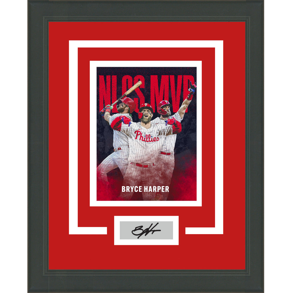 Framed Bryce Harper NLCS MVP Facsimile Laser Engraved Signature Auto Philadelphia Phillies 11x14 Baseball Photo (ONLINE ORDER ONLY)
