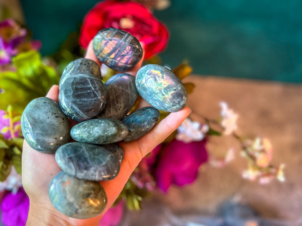 Bulk SUNSET Labradorite PalmStone, 1 Lb Bulk Orange Labradorite, Yellow Labradorite, Pink Labradorite (ONLINE ORDER ONLY)