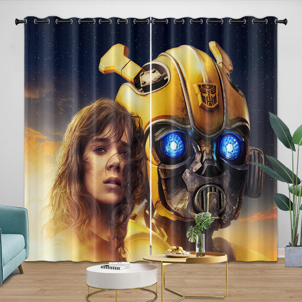 Bumblebee Curtains Pattern Blackout Window Drapes Room Decoration (ONLINE ORDER ONLY)
