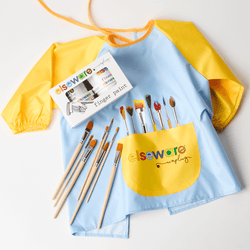 Mess-Free Kids Paint Bundle | All-Natural Finger Paint & Art Smock Set (ONLINE ORDER ONLY)