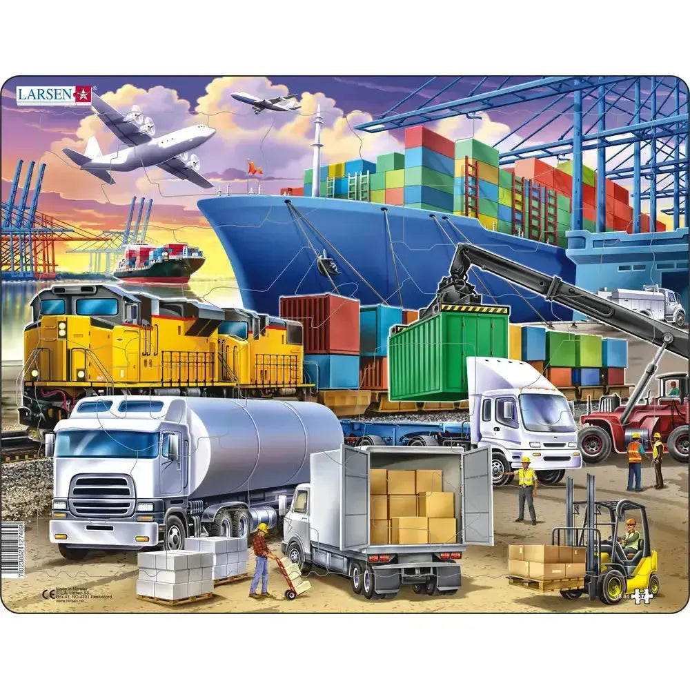 Busy Cargo Hub 37 Piece Tray Jigsaw Puzzle Larsen (ONLINE ORDER ONLY)