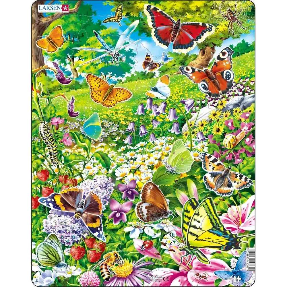 Butterflies 42 Piece Tray Jigsaw Puzzle Larsen (ONLINE ORDER ONLY)