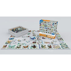 Butterflies Vintage Stamps 500 Piece Jigsaw Puzzle Eurographics (ONLINE ORDER ONLY)