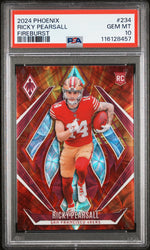 Graded 2024 Panini Phoenix Ricky Pearsall #234 Fire Burst /350 Rookie RC Football Card PSA 10 Gem Mint