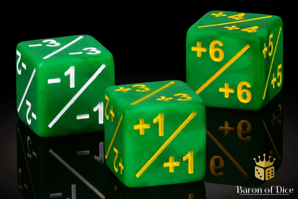 +1/ -1 Counters - Matte Green - Set of 10 (ONLINE ORDER ONLY)