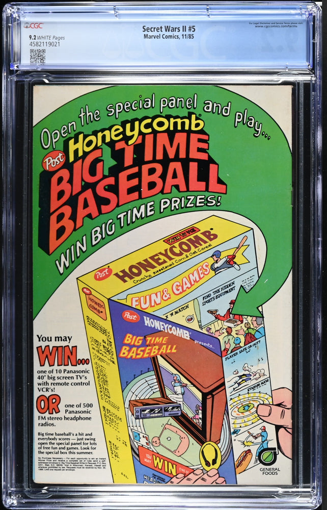 Secret Wars II #5 (11/85) Graded CGC 9.2 (Online Order Only)