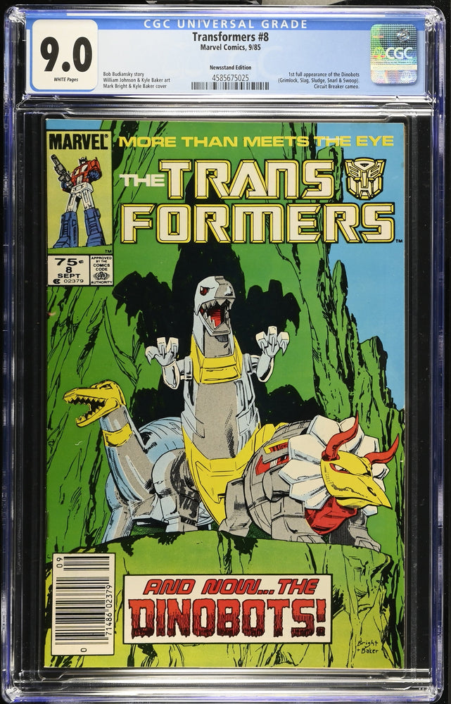 Transformers #8 (9/85) Graded CGC 9 Newsstand Edition (Online Order Only)