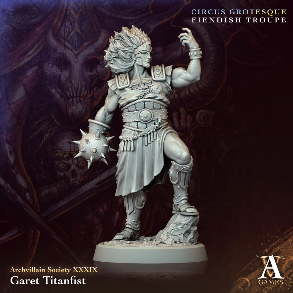 3D Printed Archvillain Games Garet Titanfist Archvillain Society Vol XXXIX 28 32mm D&D (Online Only)