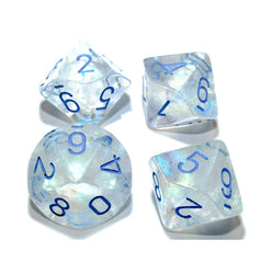 CHX27381 Icicle Borealis Dice Luminary Light Blue Numbers D10 16mm (5/8in) Pack of 10 Chessex (ONLINE ORDER ONLY)