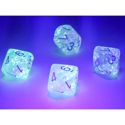 CHX27381 Icicle Borealis Dice Luminary Light Blue Numbers D10 16mm (5/8in) Pack of 10 Chessex (ONLINE ORDER ONLY)