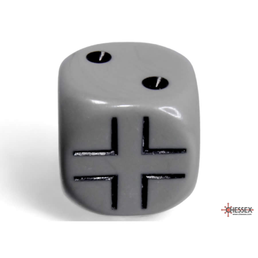 CHX29061 Dark Grey Germany War Dice with Black Pips 16mm (5/8in) Pack of 12 (ONLINE ORDER ONLY)
