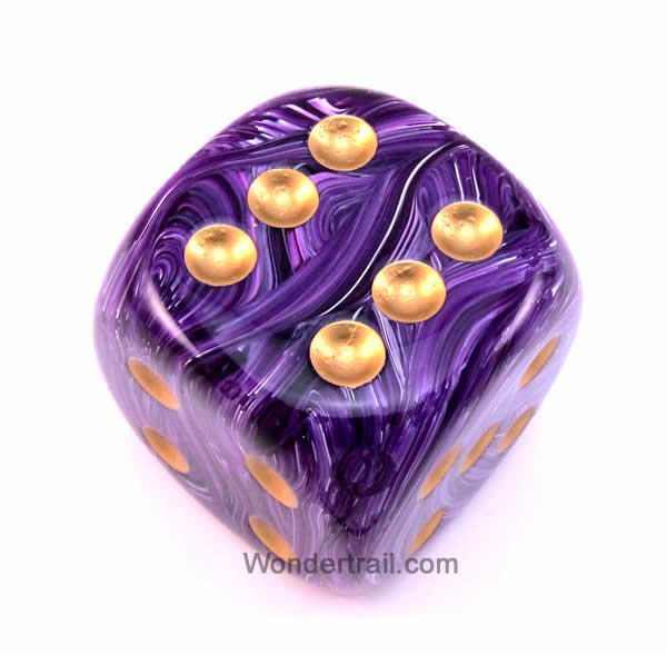 CHXDV5007 Purple Vortex Die with Gold Pips D6 50mm (1.97in) Pack of 1 (ONLINE ORDER ONLY)