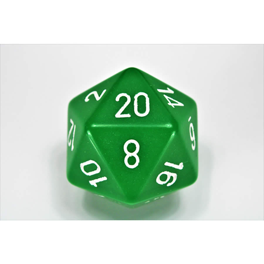 CHXXQ2005 Green Opaque Die White Numbers D20 34mm (1.34in) Pack of 1 (ONLINE ORDER ONLY)