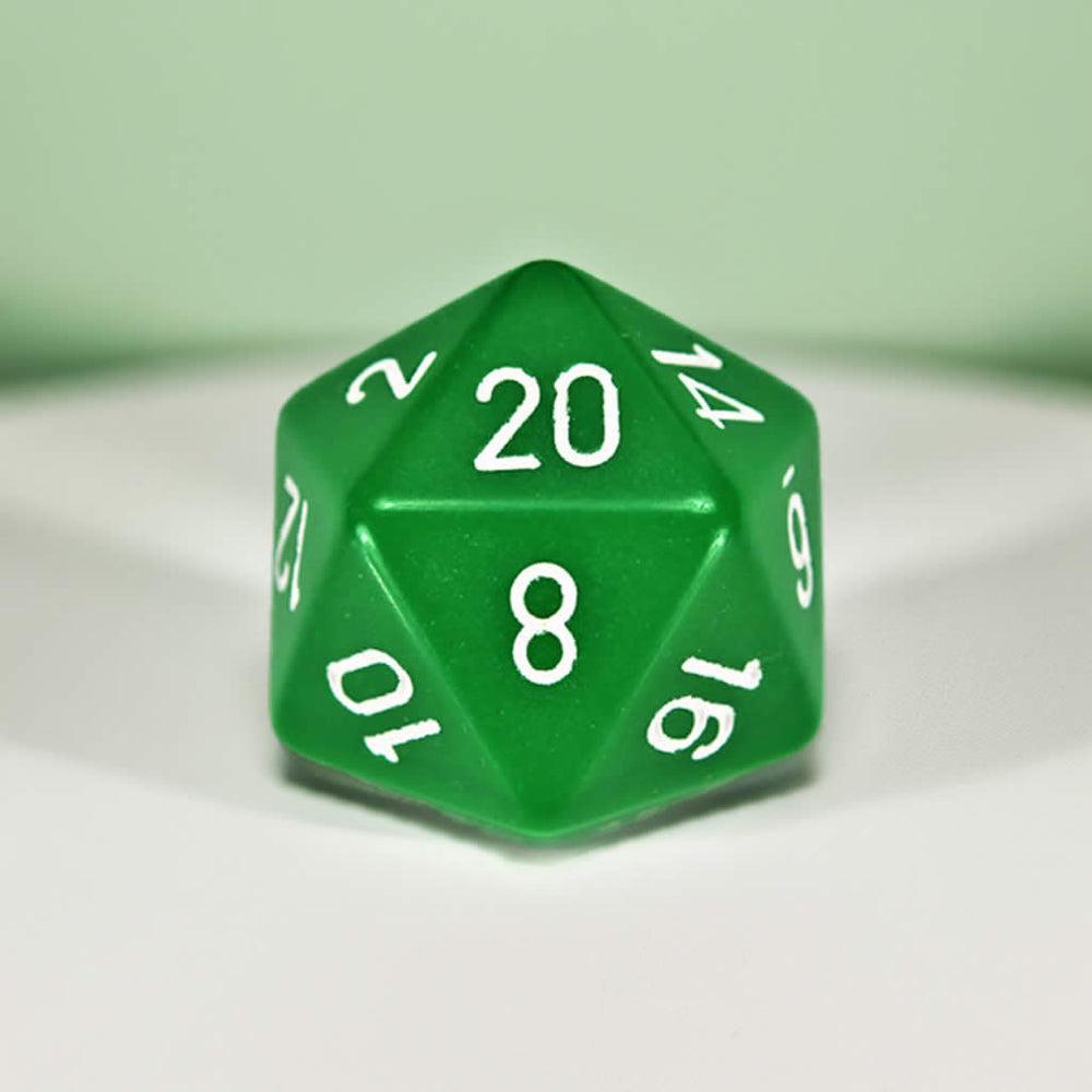 CHXXQ2005 Green Opaque Die White Numbers D20 34mm (1.34in) Pack of 1 (ONLINE ORDER ONLY)