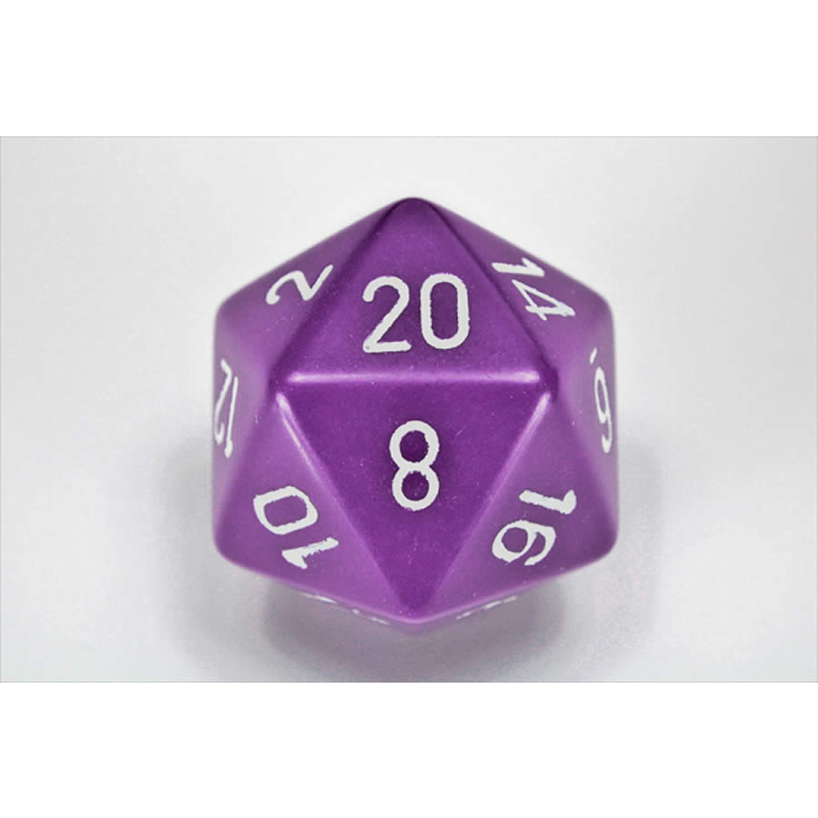 CHXXQ2007 Purple Opaque Die White Numbers D20 34mm (1.34in) Pack of 1 (ONLINE ORDER ONLY)