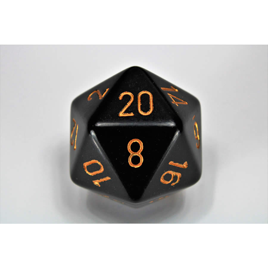 CHXXQ2028 Black Opaque Die Gold Numbers D20 34mm (1.34in) Pack of 1 (ONLINE ORDER ONLY)
