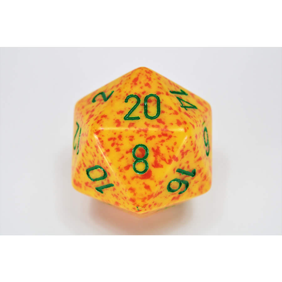 CHXXS2016 Lotus Speckled Die Green Numbers D20 34mm Pack of 1 (ONLINE ORDER ONLY)