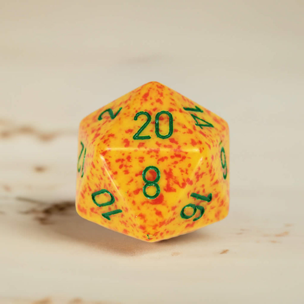 CHXXS2016 Lotus Speckled Die Green Numbers D20 34mm Pack of 1 (ONLINE ORDER ONLY)