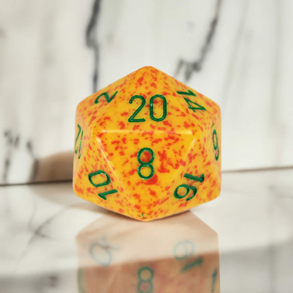 CHXXS2016 Lotus Speckled Die Green Numbers D20 34mm Pack of 1 (ONLINE ORDER ONLY)