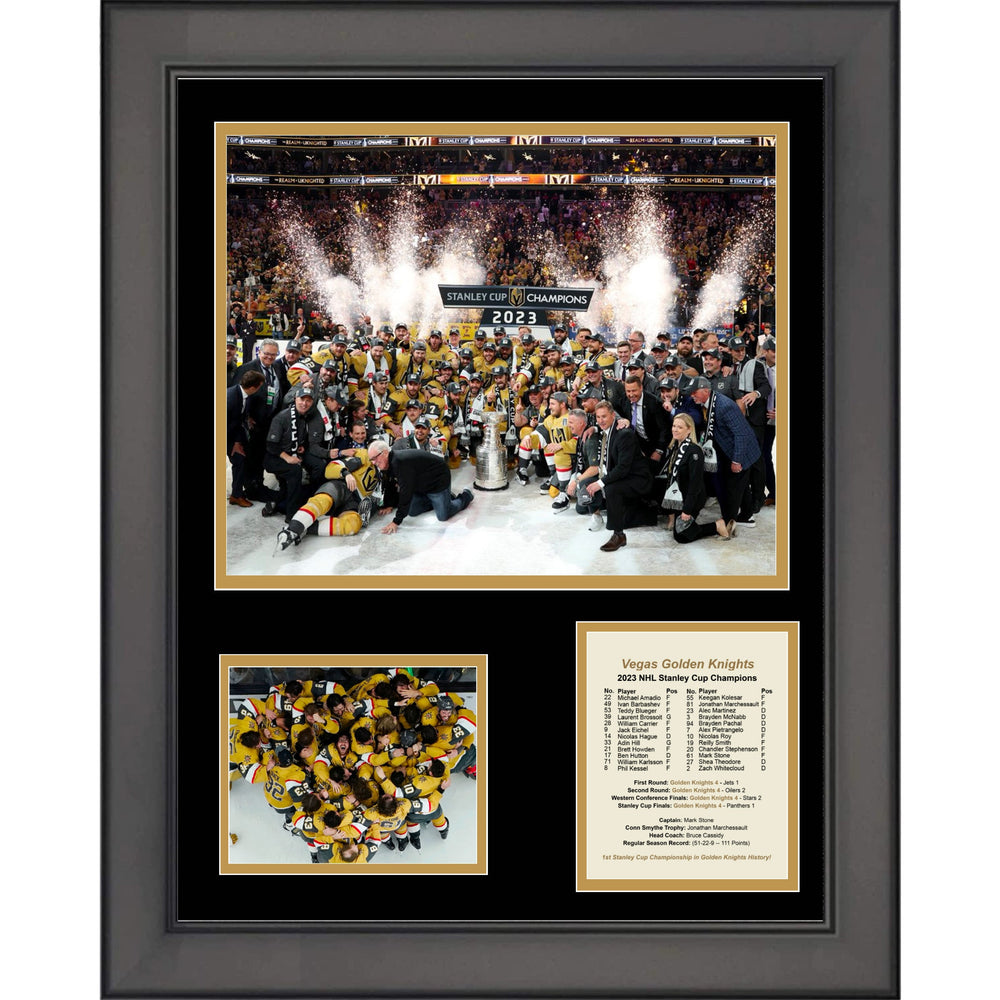 Framed Vegas Golden Knights 2022-2023 Stanley Cup Champions 11"x14" Three Photo Collage (ONLINE ORDER ONLY)