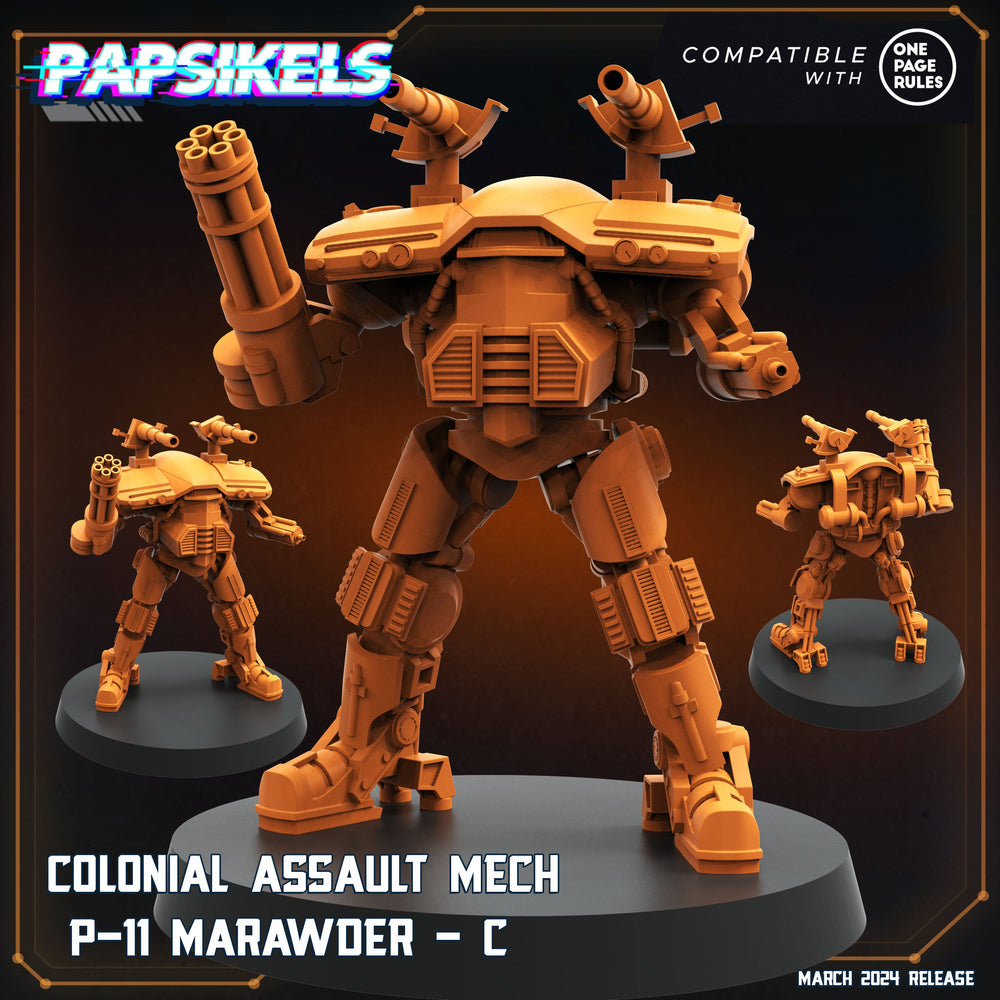 3D Printed Papsikels Colonial Assault Mech P11 Set 28mm 32mm (Online Only)