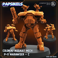 3D Printed Papsikels Colonial Assault Mech P11 Set 28mm 32mm (Online Only)
