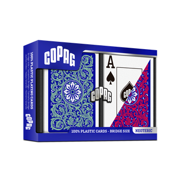 COPAG Playing Cards: Double Deck Set - Neoteric - Red/Green - Bridge Size - Jumbo Index (2) (ONLINE ORDER ONLY)