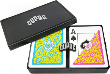 COPAG Playing Cards: Double Deck Set - Neoteric - Pink/Yellow - Poker Size - Jumbo Index (2) (ONLINE ORDER ONLY)