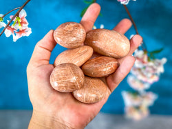 Peach Moonstone Palm Stone, Ethically Sourced Crystals (ONLINE ORDER ONLY)