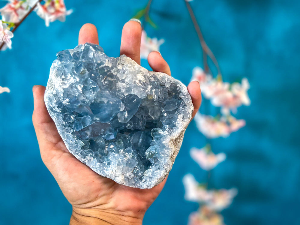 Ethically Sourced CELESTITE Clusters 450-800 Grams (ONLINE ORDER ONLY)