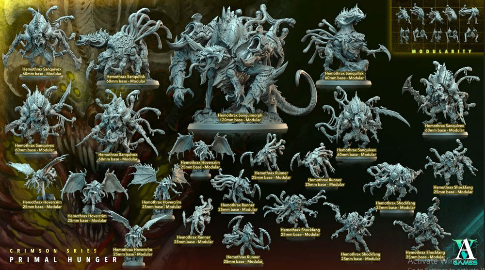 3D Printed Archvillain Games Crimson Skies Primal Hunger - Hemothrax Sanquilisk 28mm 32mm D&D (Online Only)